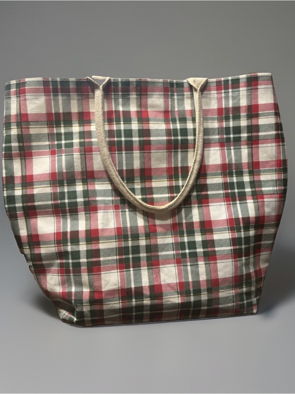 The Royal Standard Boutique Christmas Plaid Reusable Tote Bag Shopping Bag Eco